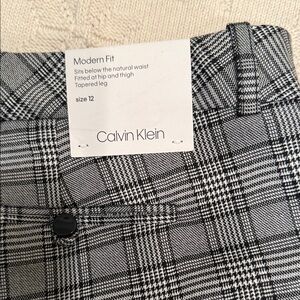 Calvin Klein Monochrome Modern Fit  Checkered Trousers